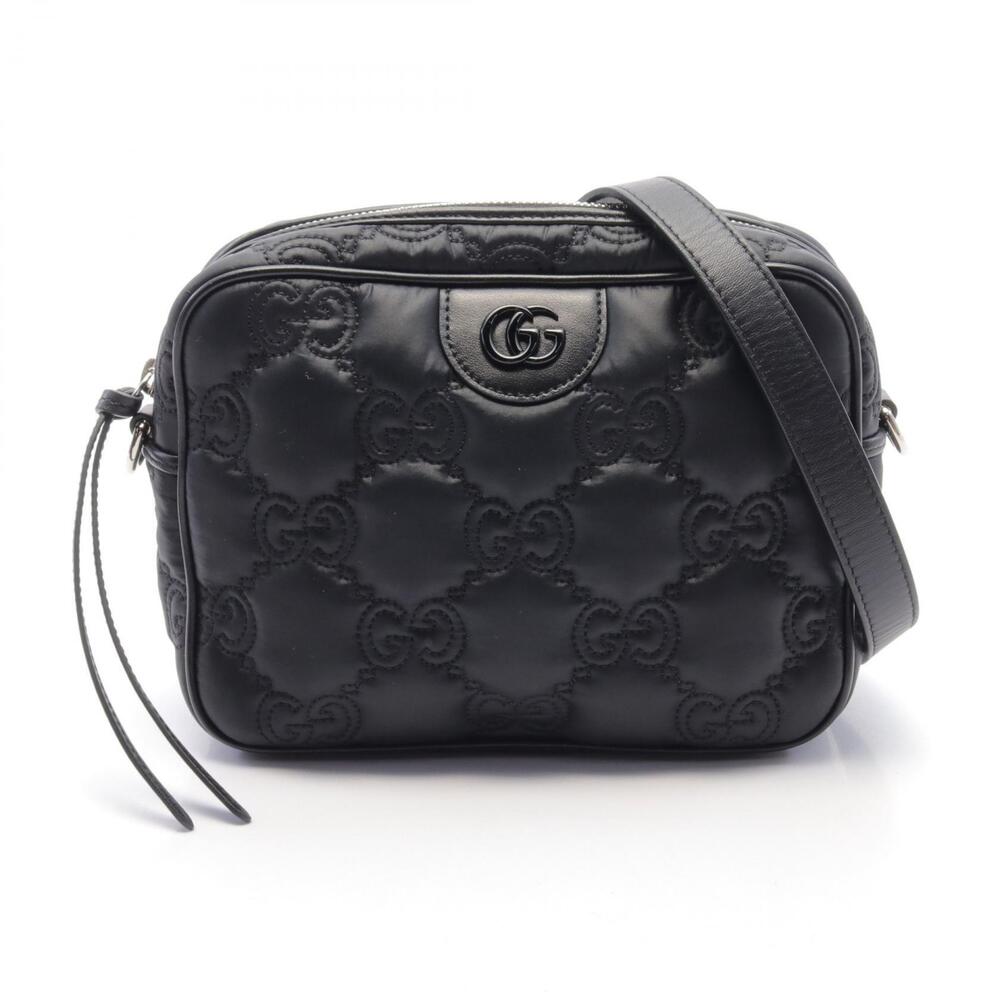 Gucci GG Matelasse Shoulder Bag Leather Black